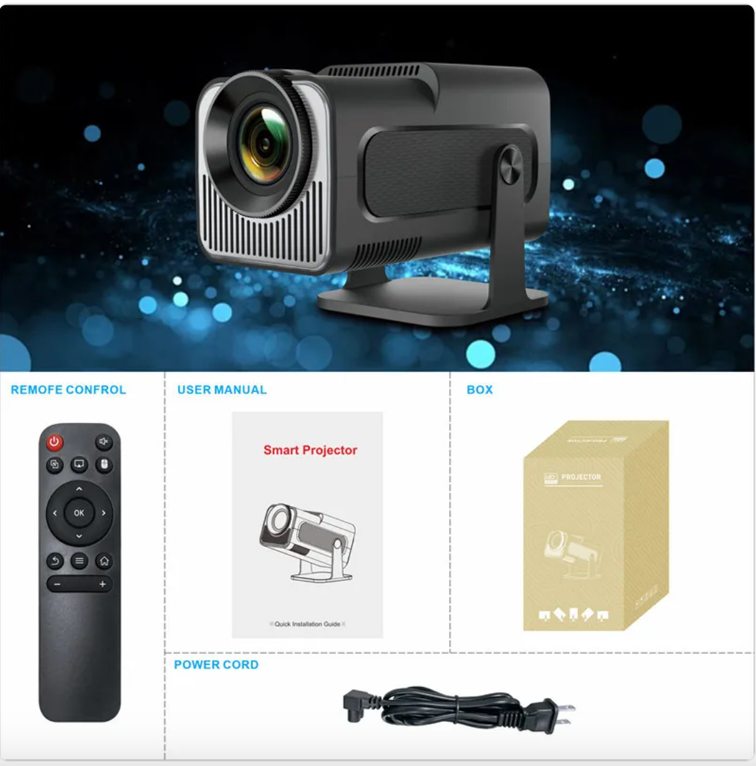 Portable Bluetooth Mini Home Projector