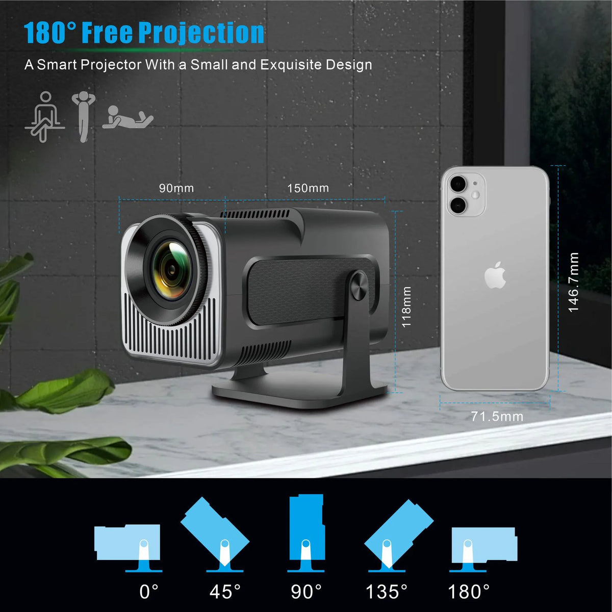 Portable Bluetooth Mini Home Projector