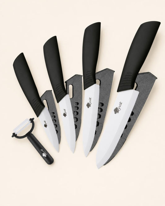 Ceramic Knife Set with Non-Slip Handles (5 Pieces)