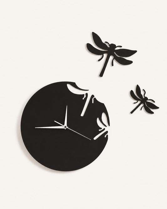 DIY Acrylic Dragonfly Wall Clock for Living Room Decor