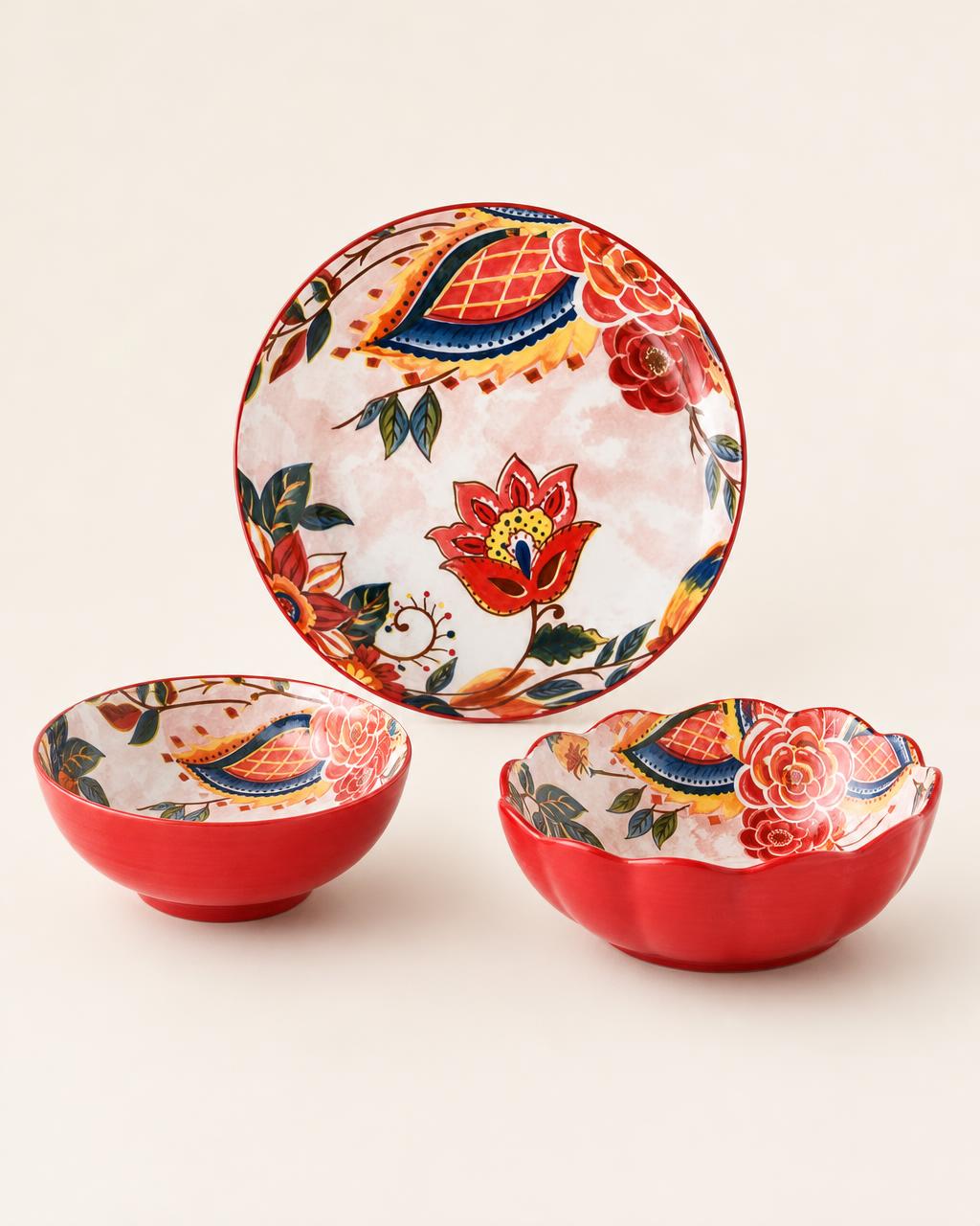 Tazones de cerámica pintados estilo japonés