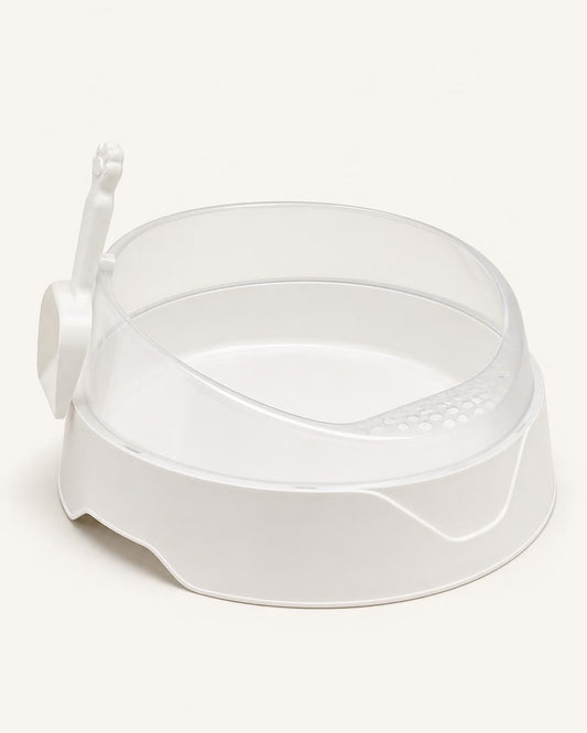 Large Semi-Enclosed Cat Litter Box with Shovel