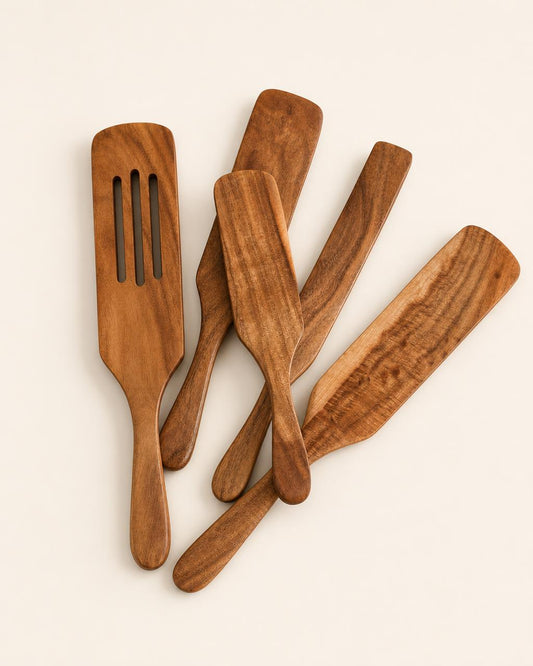 Teak Wood Cooking Spatula for Salad and Cooking