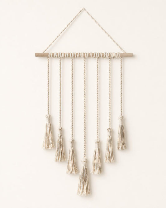 Woven Tapestry with Tassels and Photo Clips